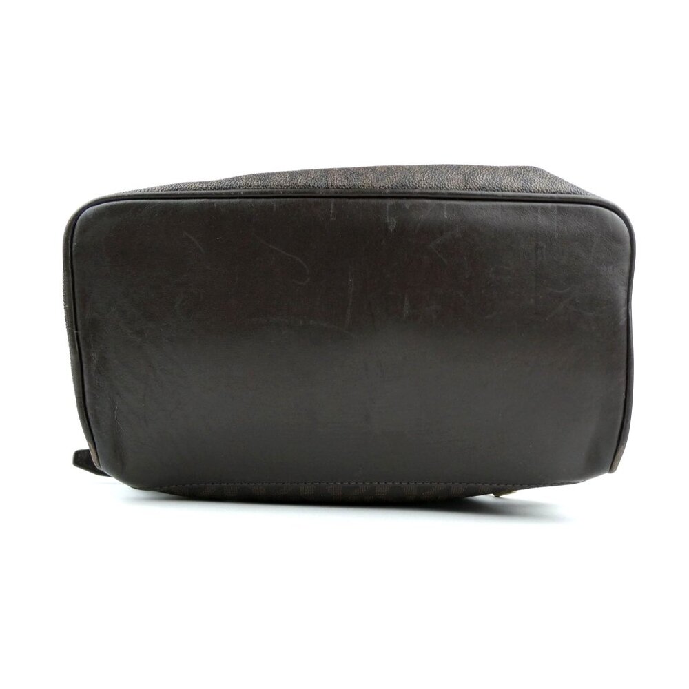 Michael Kors Brown Monogrammed Leather Shearling Trim Mini Backpack - Picture 6 of 16